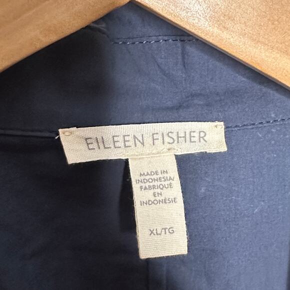 EILEEN FISHER Organic Cotton Longline Blazer in Ocean Blue Sz XL {BB51} - Picture 4 of 5